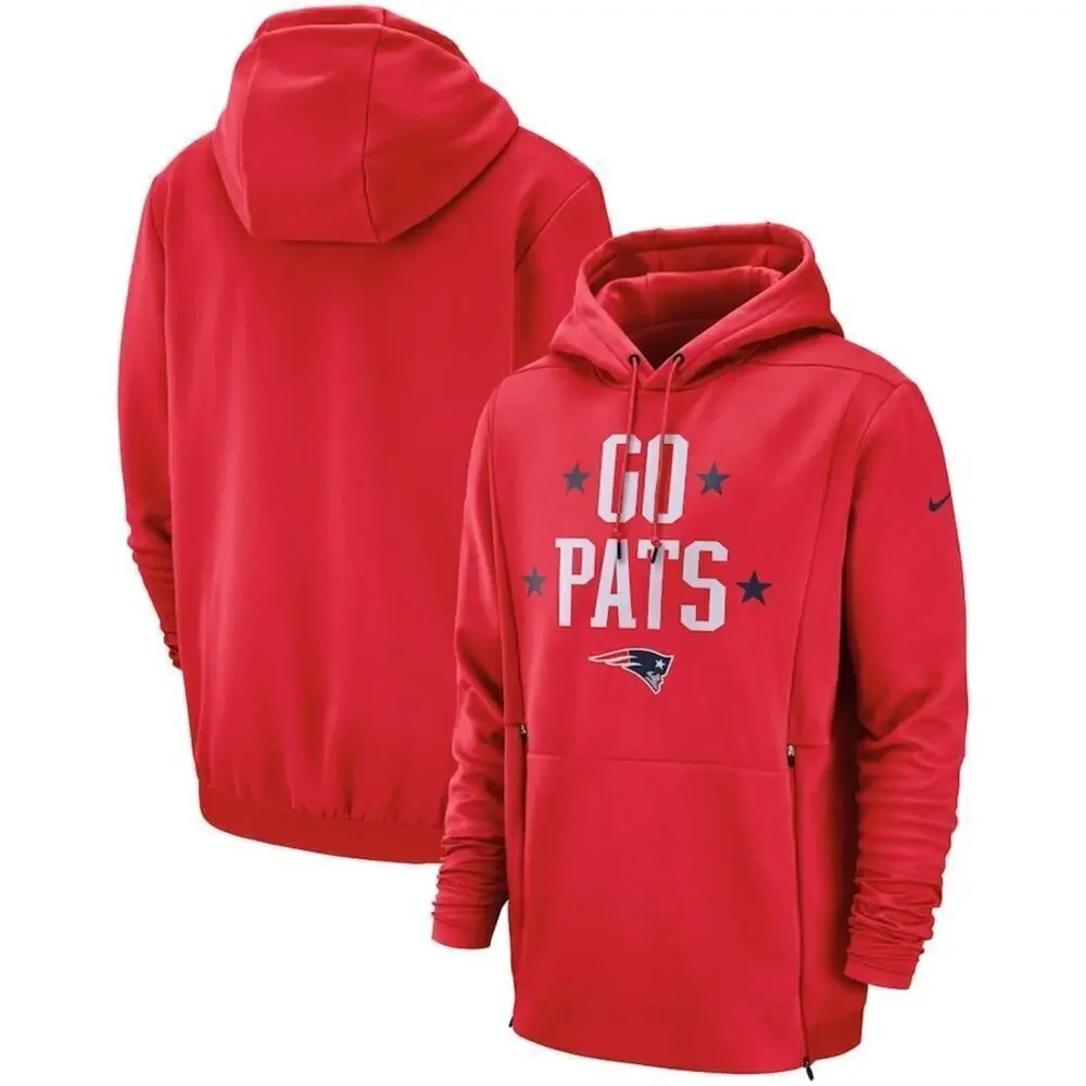 NWT * NIKE New England Patriots Red Sideline Local Lockup Pullover Hoodie- $125.